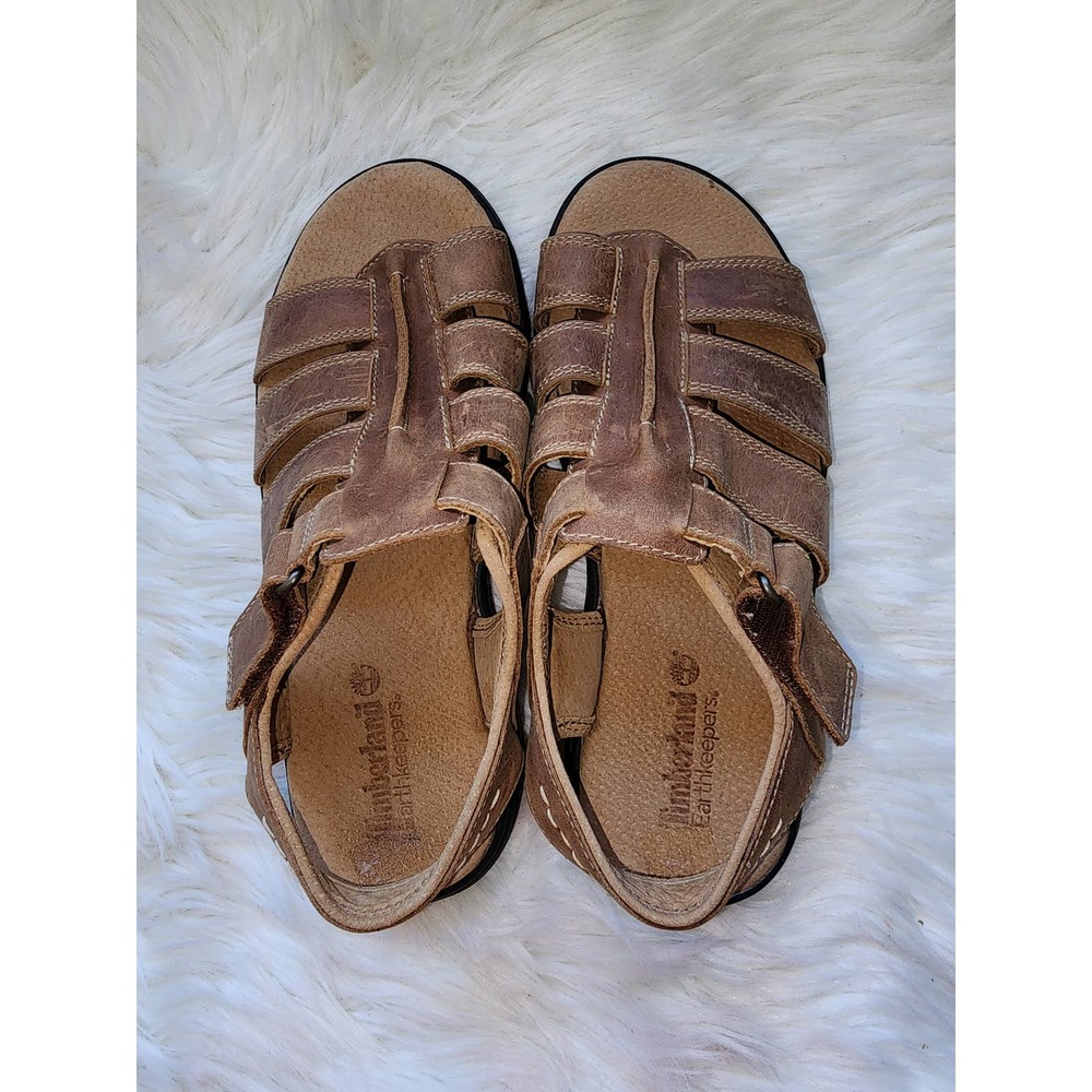 Timberland Men's Brown Leather Fisherman Strappy Sandals